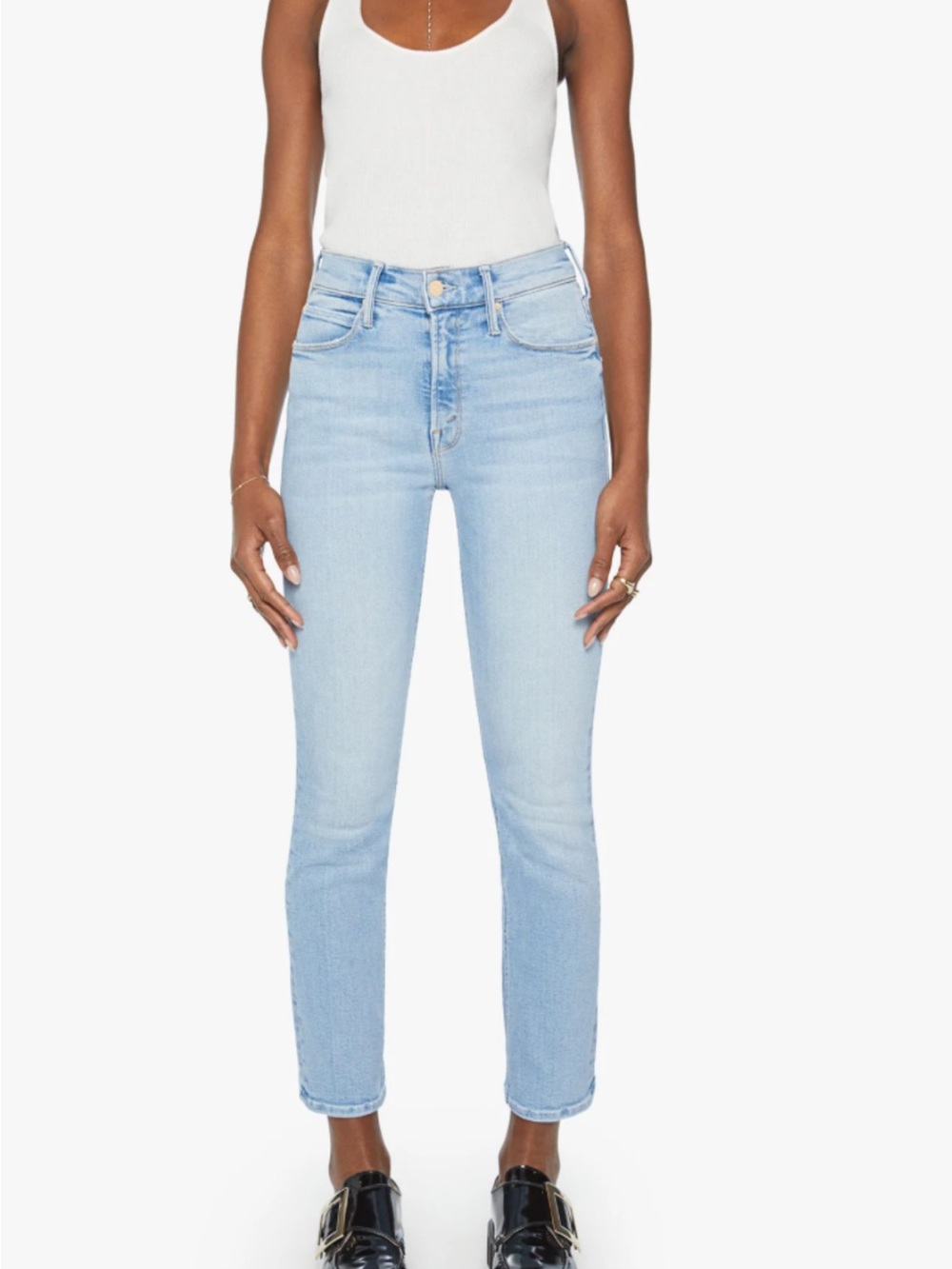 MOTHER Mid-Rise Dazzler Ankle Jeans
